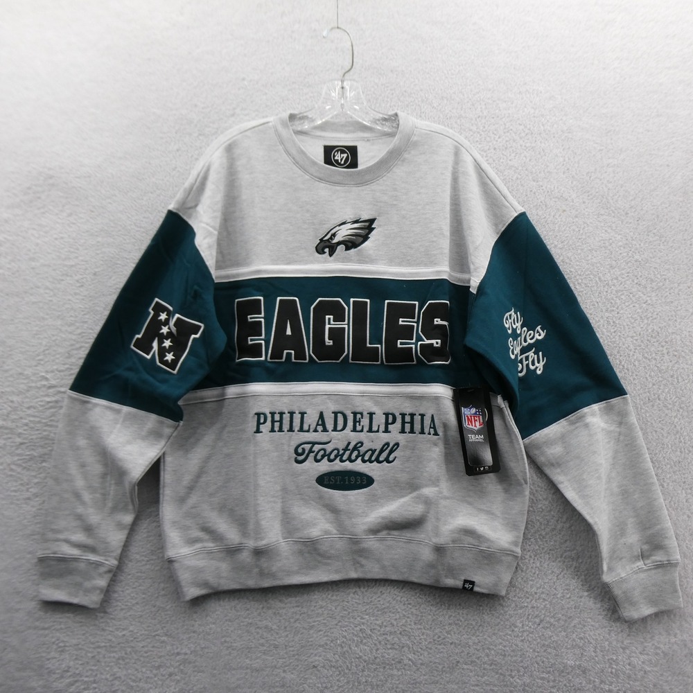 '47 Philadelphia Eagles Sweatshirt Mens Medium NFL Football Grey Green Pullover